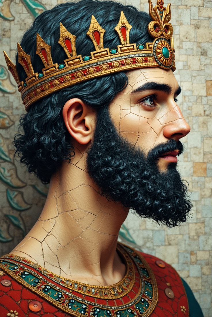 عکس کوروش کبیر در کنار تاج