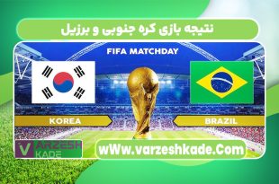 نتیجه بازی کره جنوبی و برزیل 