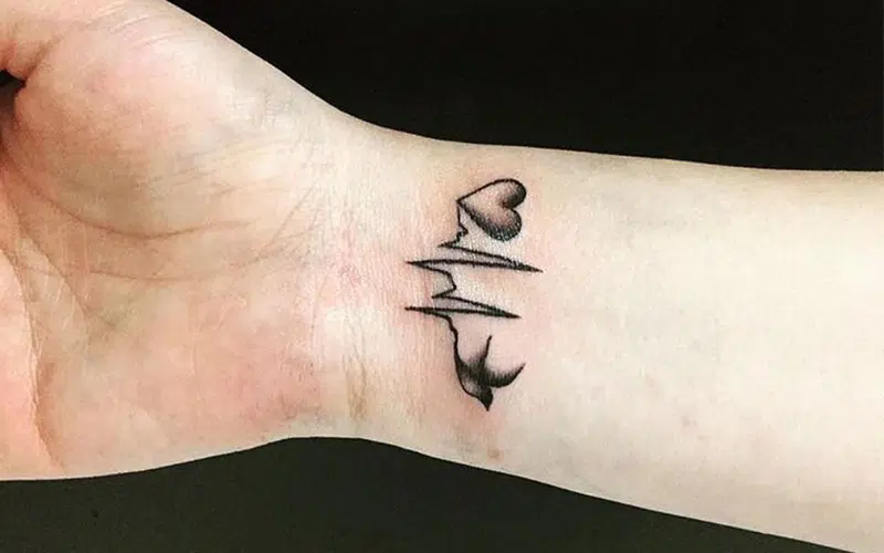 عکس تاتو ضربان قلب روی مچ دست عکس تاتو ضربان قلب روی مچ دست